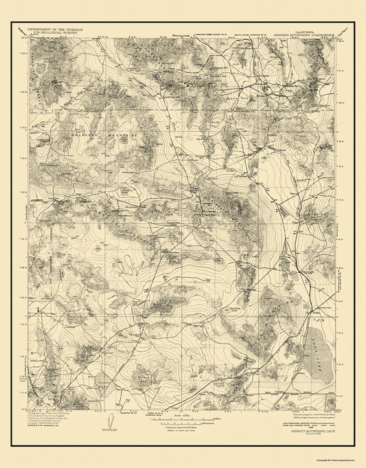 Topographical Map - Avawatz California Quad - USGS 1933 - 36.44 x 23 - Vintage Wall Art