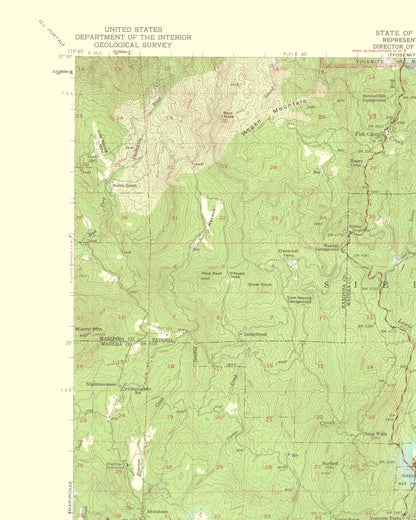 Topographical Map - Bass Lake California Quad - USGS 1959 - 23 x 28.75 - Vintage Wall Art