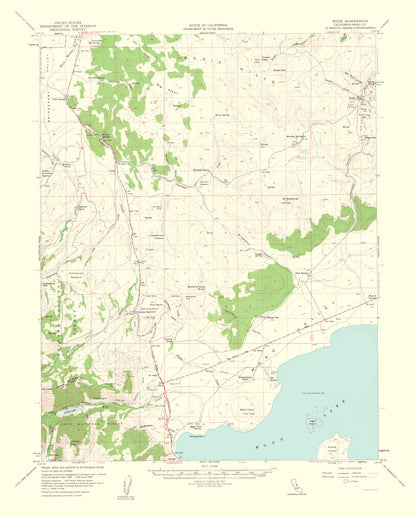 Topographical Map - Bodie California Quad - USGS 1964 - 23 x 28.59 - Vintage Wall Art