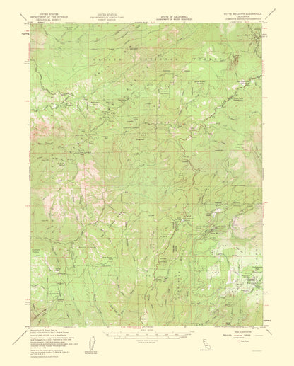 Topographical Map - Butte Meadows California Quad - USGS 1963 - 23 x 28.60 - Vintage Wall Art