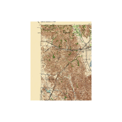 Topographical Map - Carquinez Straight California - US Army 1940 - 23 x 28.37 - Vintage Wall Art
