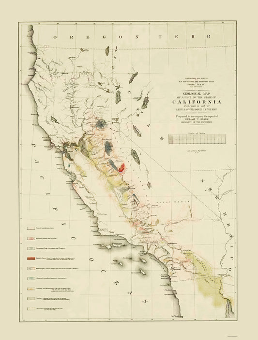 Historic State Map - California - Sarony 1853 - 23 x 30.23 - Vintage Wall Art