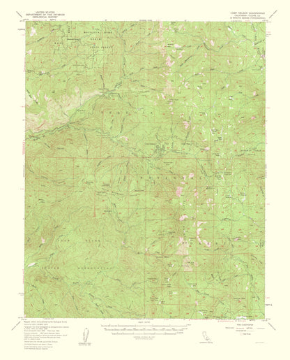 Topographical Map - Camp Nelson California Quad - USGS 1962 - 23 x 28.47 - Vintage Wall Art
