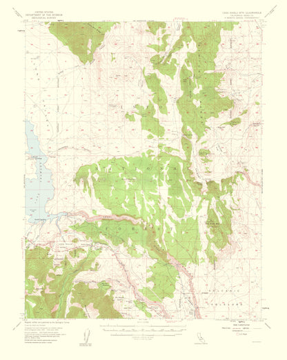 Topographical Map - Casa Diablo Mountain California Quad - USGS 1961 - 23 x 28.89 - Vintage Wall Art