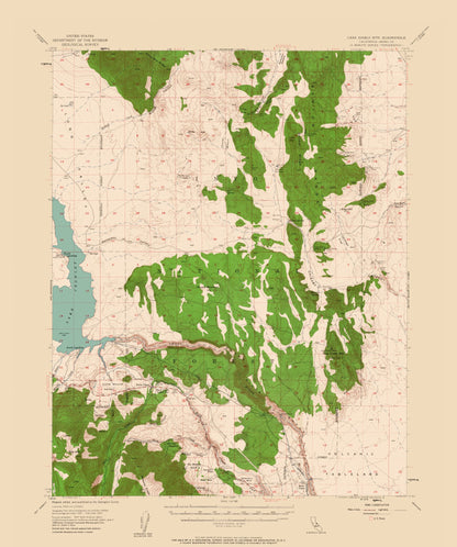 Topographical Map - Casa Diablo Mountain California Quad - USGS 1953 - 23 x 27.54 - Vintage Wall Art