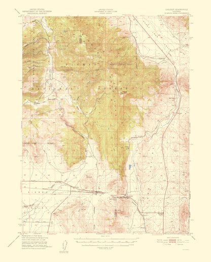 Topographical Map - Chilcoot California Quad - USGS 1956 - 23 x 28.58 - Vintage Wall Art