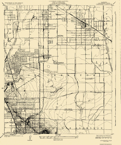 Topographical Map - Clearwater California Quad - USGS 1925 - 23 x 27.69 - Vintage Wall Art