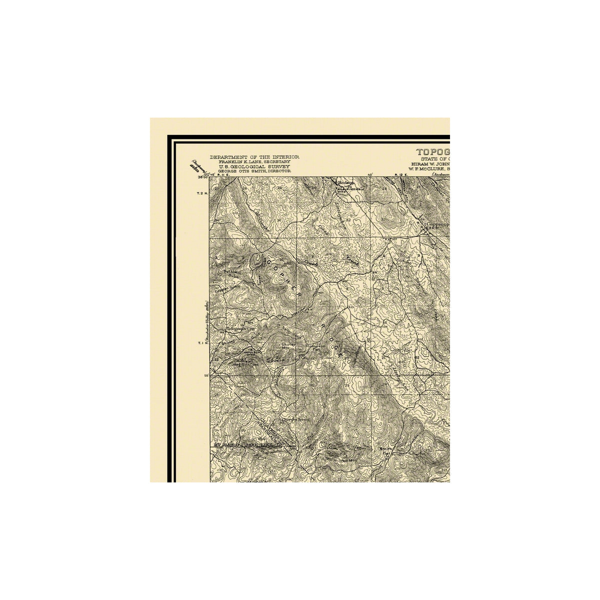 Copperopolis Map Topographical Map - Copperopolis California Quad - USGS 1916 - 23 x 28 ...