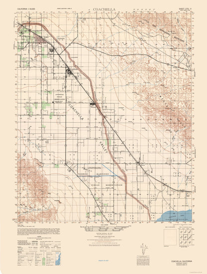 Topographical Map - Coachella Sheet - US Army 1943 - 23 x 30.38 - Vintage Wall Art