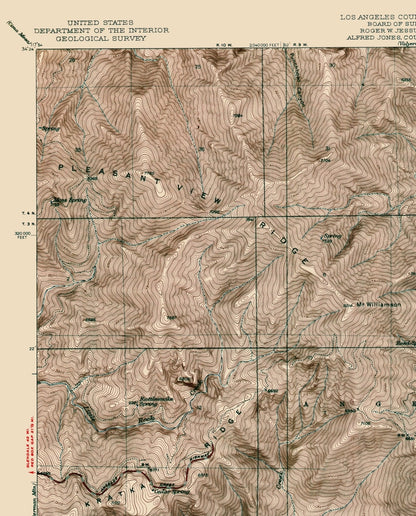 Topographical Map - Crystal Lake California Quad - Nessler 1941 - 23 x 28.54 - Vintage Wall Art