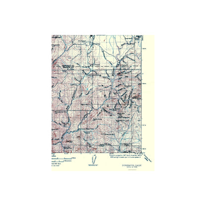 Topographical Map - Dunsmuir California Quad - USGS 1935 - 23 x 30.37 - Vintage Wall Art
