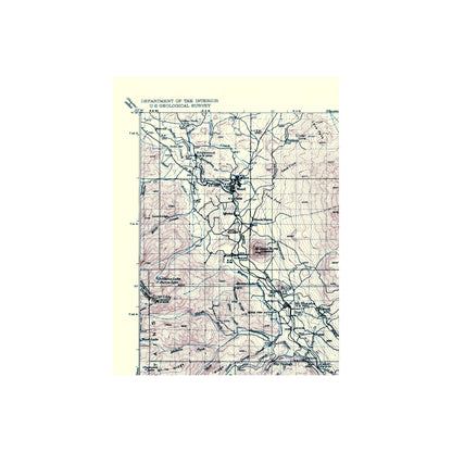 Topographical Map - Dunsmuir California Quad - USGS 1935 - 23 x 30.37 - Vintage Wall Art