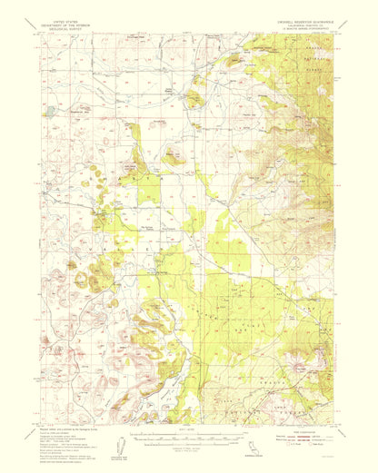 Topographical Map - Dwinnel Reservoir California Quad - USGS 1957 - 23 x 28.81 - Vintage Wall Art