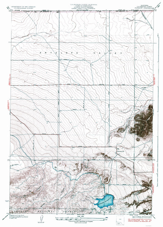 Topographical Map - Fairmont California Quad - USGS 1937 - 23 x 32.04 - Vintage Wall Art