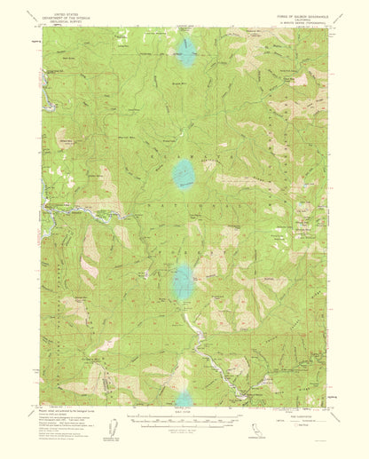 Topographical Map - Forks Of Salmon California Quad - USGS 1961 - 23 x 28.58 - Vintage Wall Art