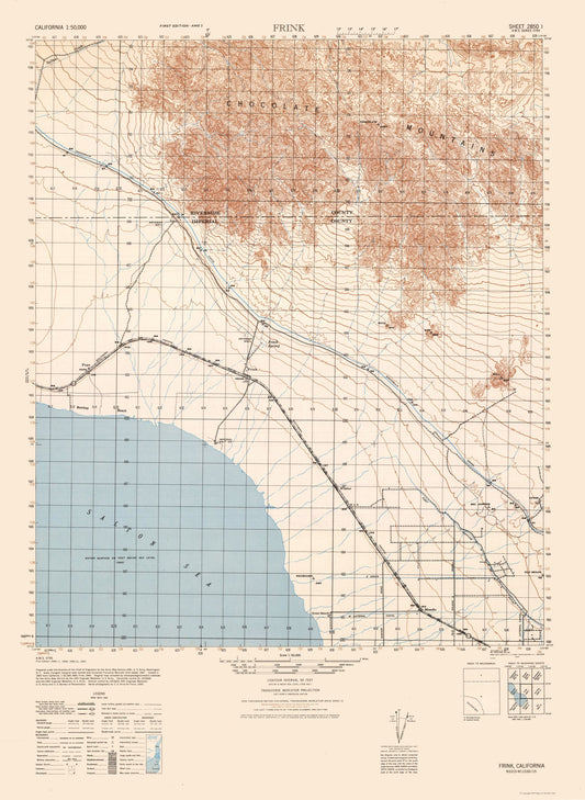 Topographical Map - Frink Sheet - US Army 1944 - 23 x 31.47 - Vintage Wall Art