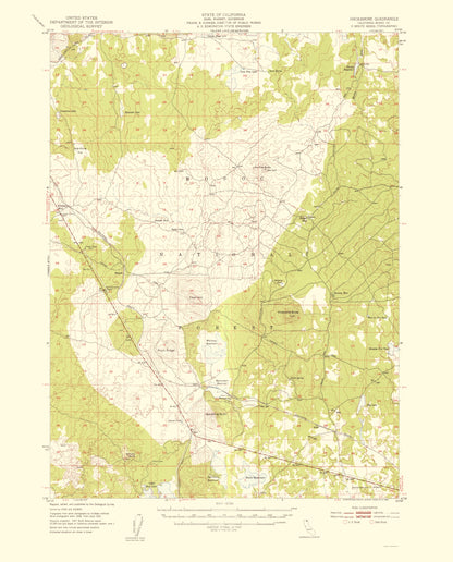 Topographical Map - Hackamore California Quad - USGS 1954 - 23 x 28.54 - Vintage Wall Art