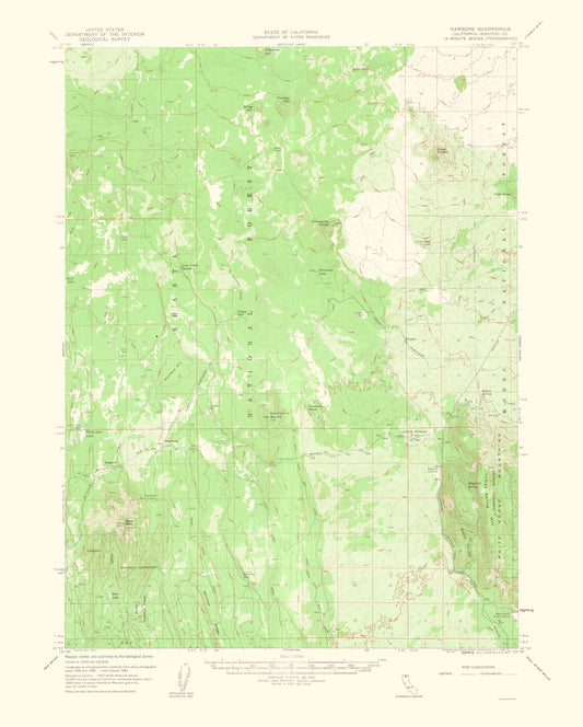 Topographical Map - Hambone California Quad - USGS 1963 - 23 x 28.67 - Vintage Wall Art