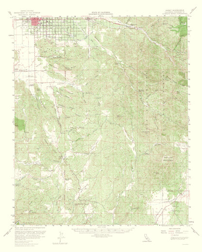 Topographical Map - Hemet California Quad - USGS 1964 - 23 x 28.65 - Vintage Wall Art