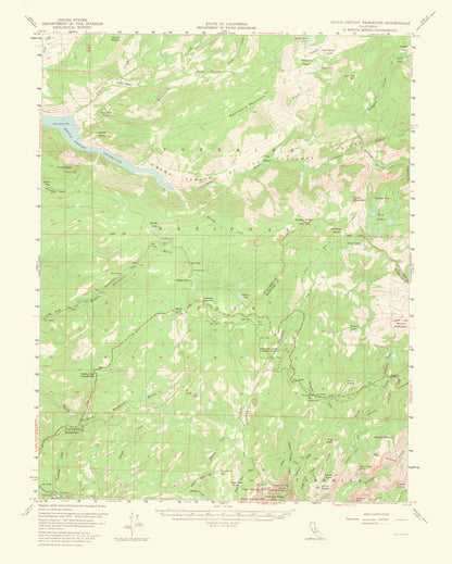 Topographical Map - Hetch Hetchy Reservoir California Quad - USGS 1964 - 23 x 28.69 - Vintage Wall Art