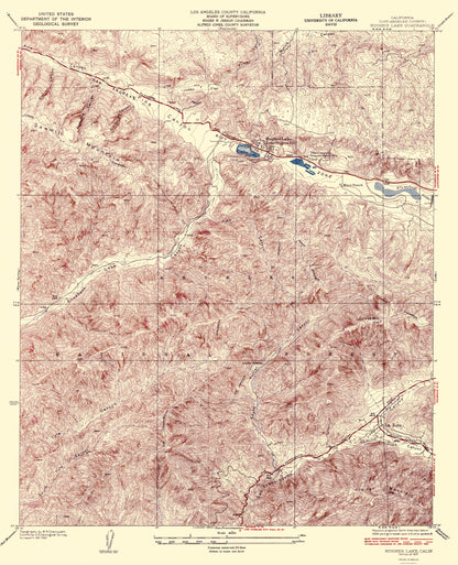 Topographical Map - Hughes Lake California Quad - USGS 1937 - 23 x 28.38 - Vintage Wall Art