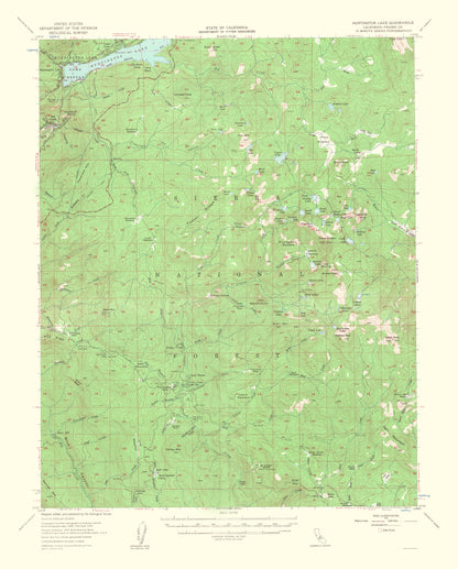 Topographical Map - Huntington Lake California Quad - USGS 1963 - 23 x 28.60 - Vintage Wall Art