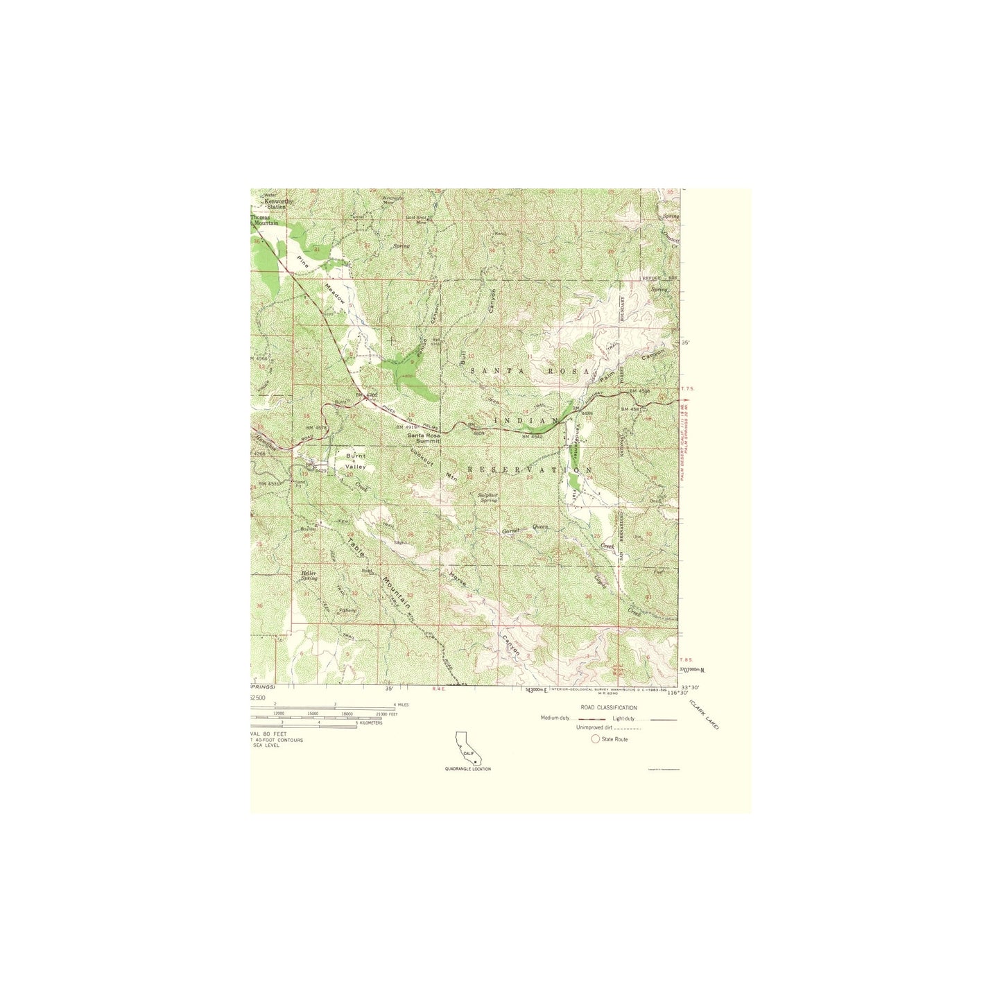 Topographical Map - Idyllwild California Quad - USGS 1963 - 23 x 28.70 ...