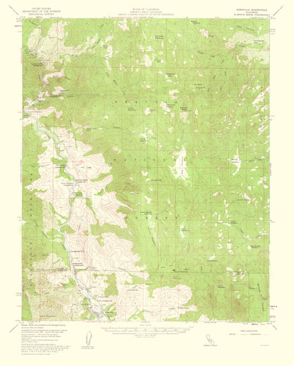 Topographical Map - Kernville California Quad - USGS 1960 - 23 x 28.69 - Vintage Wall Art