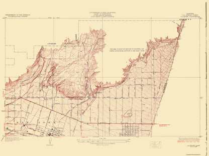 Topographical Map - La Vern California Quad - USGS 1928 - 30.81 x 23 - Vintage Wall Art