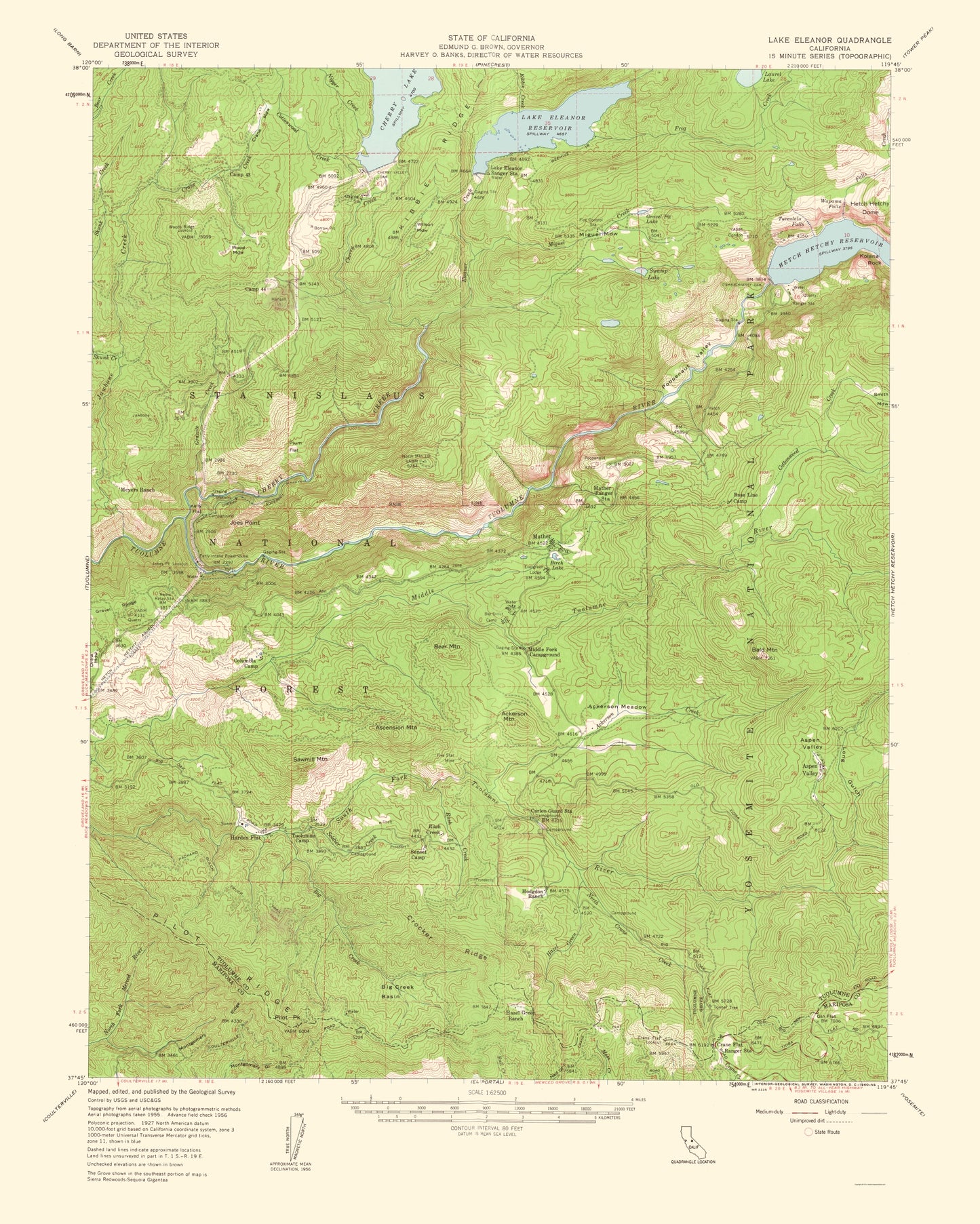 Topographical Map - Lake Elseanor California Quad - USGS 1950 - 23 x 28.73 - Vintage Wall Art