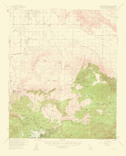 Topographical Map - Lake Arrowhead California Quad - USGS 1961 - 23 x 28.53 - Vintage Wall Art