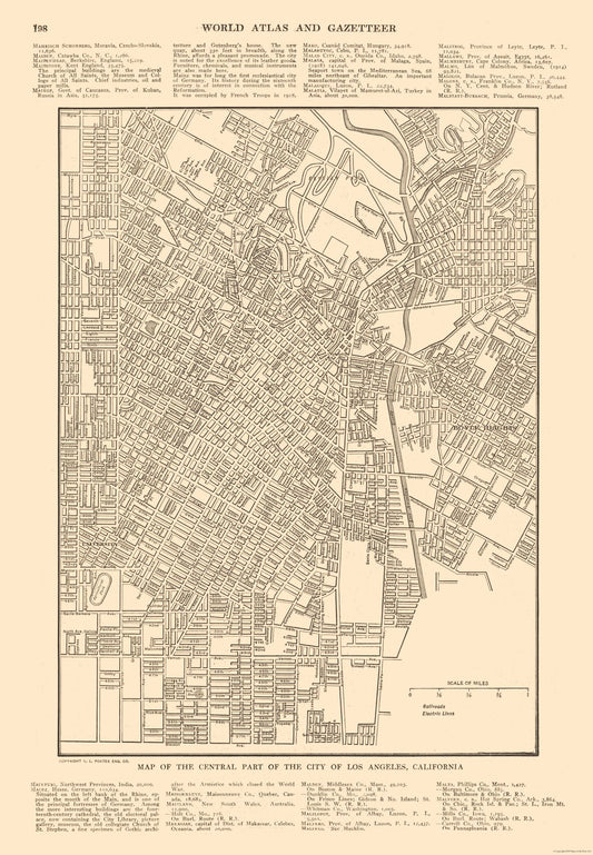 Historic City Map - Los Angeles California - Reynold 1921 - 23 x 33.16 - Vintage Wall Art