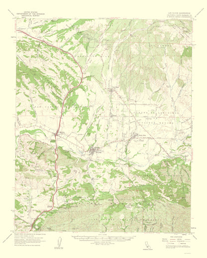 Topographical Map - Los Olivos California Quad - USGS 1962 - 23 x 28.61 - Vintage Wall Art