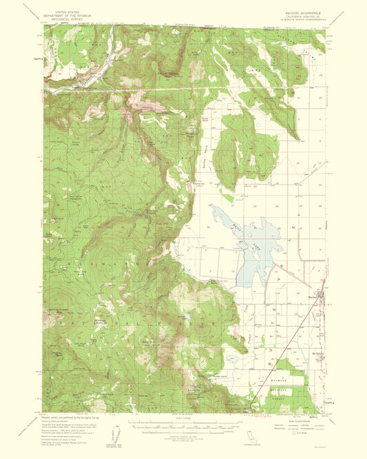 Topographical Map - Macdoel California Quad - USGS 1954 - 23 x 28.75 - Vintage Wall Art