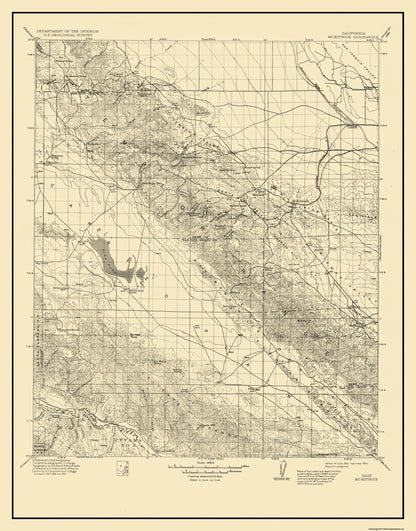 Topographical Map - Mckittrick California Quad - USGS 1912 - 23 x 29.38 - Vintage Wall Art