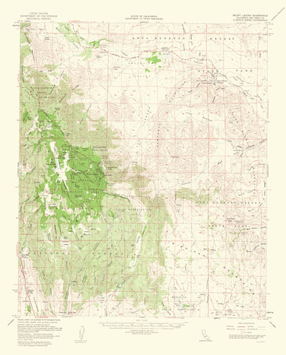 Topographical Map - Mt Laguna California Quad - USGS 1953 - 23 x 28.59 - Vintage Wall Art