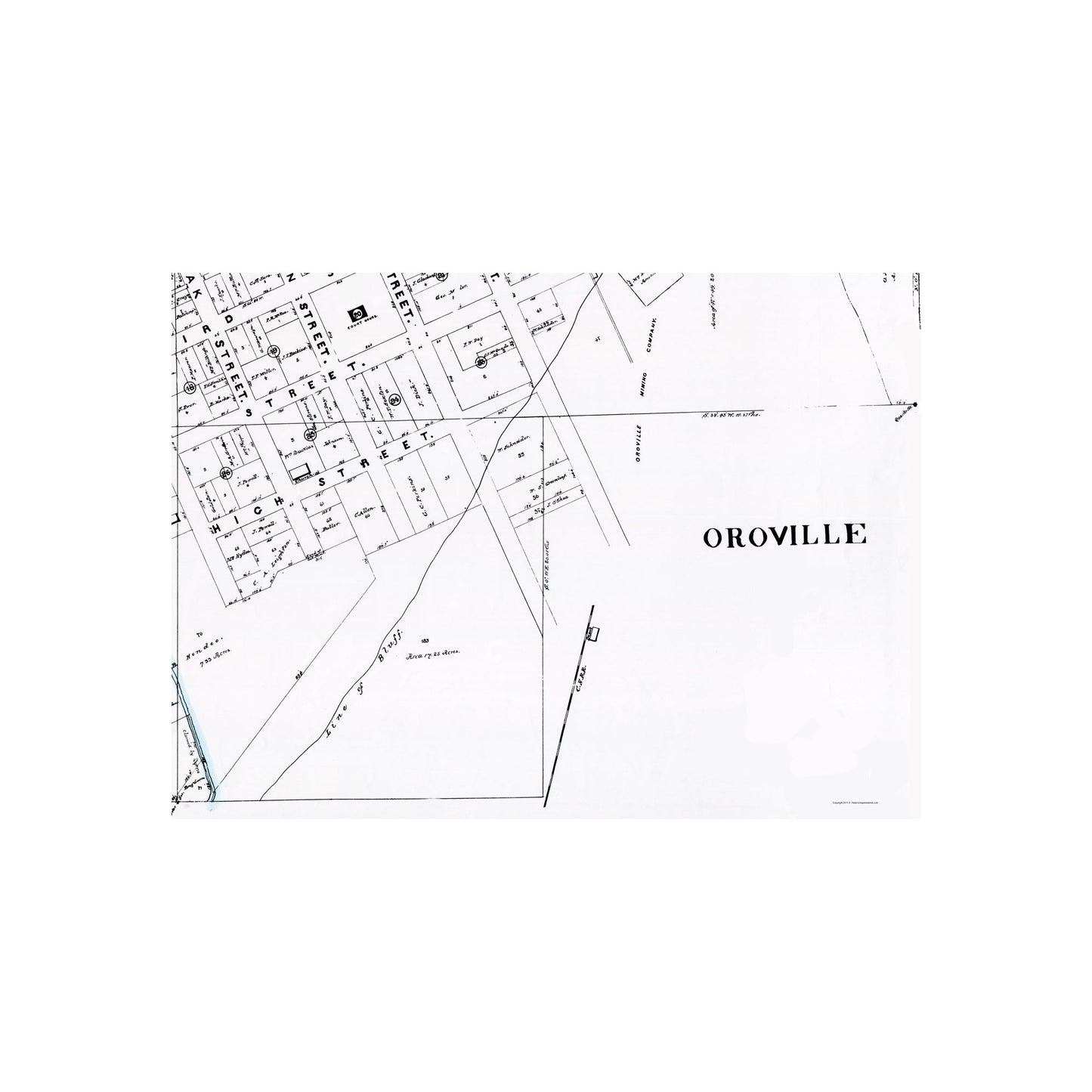 Historic City Map Oroville California Edmunds 1878 23 X 31 58 Historic city map oroville california edmunds 1878 23 x 31 58