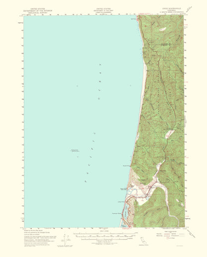 Topographical Map - Orick California Quad - USGS 1954 - 23 x 28.60 - Vintage Wall Art