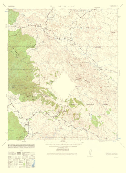 Topographical Map - Mt Palomar California Quad - USGS 1962 - 23 x 31.47 - Vintage Wall Art