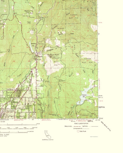 Topographical Map - Paradise California Quad - USGS 1961 - 23 x 28.60 - Vintage Wall Art