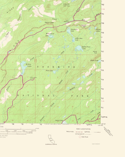 Topographical Map - Pinecrest California Quad - USGS 1964 - 23 x 28.75 - Vintage Wall Art