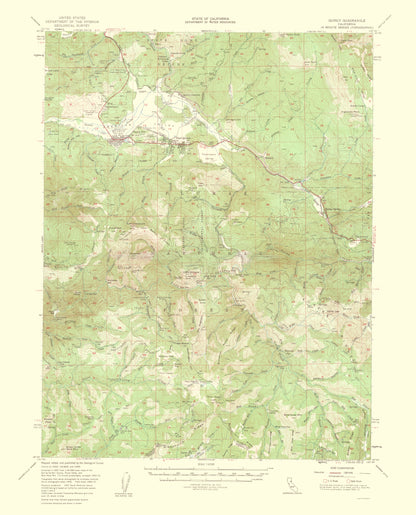 Topographical Map - Quincy California Quad - USGS 1956 - 23 x 28.46 - Vintage Wall Art