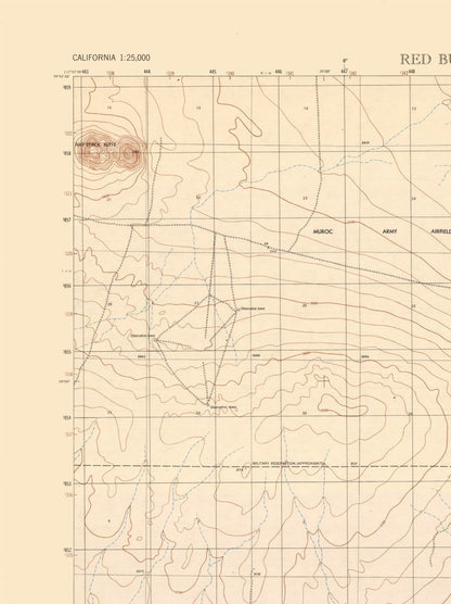 Topographical Map - Red Buttes Sheet - US Army 1947 - 23 x 30.70 - Vintage Wall Art