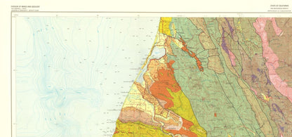 Historic Mine Map - Redding California Mines Sheet - Strand 1957 - 49.00 x 23 - Vintage Wall Art