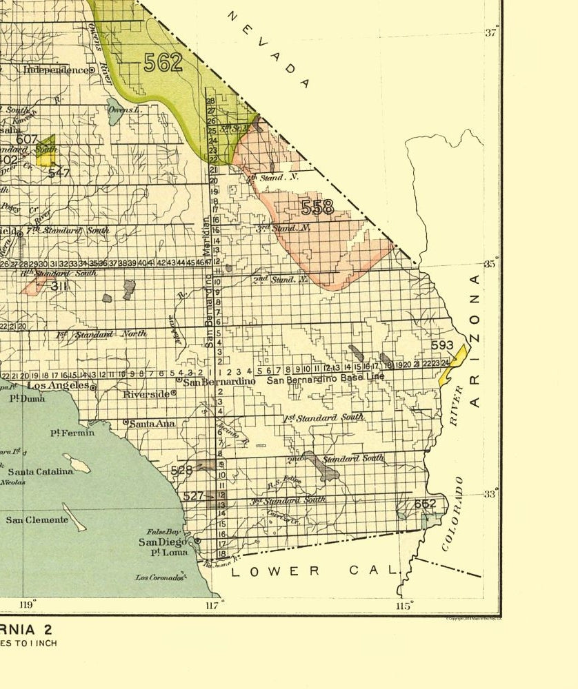 Historic State Map - California - Round Valley Reservation - Hoen 1896 - 23 x 27.44 - Vintage Wall Art