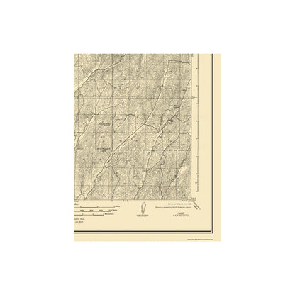 Topographical Map - San Miguel California Quad - USGS 1919 - 23 x 29.31 - Vintage Wall Art