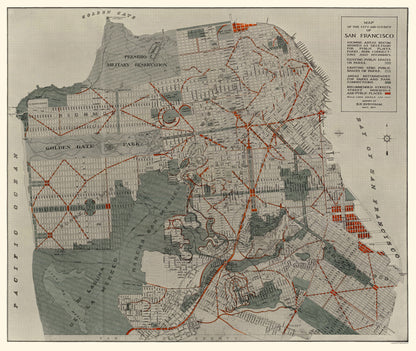 Historic County Map - San Francisco County California - Bennett 1905 - 23 x 27.24 - Vintage Wall Art