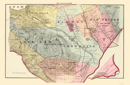 Historic County Map - Gilroy County California - Thompson 1876 - 23 x 35.11 - Vintage Wall Art