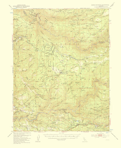 Topographical Map - Saddle Mountains California Quad - USGS 1956 - 23 x 28.09 - Vintage Wall Art