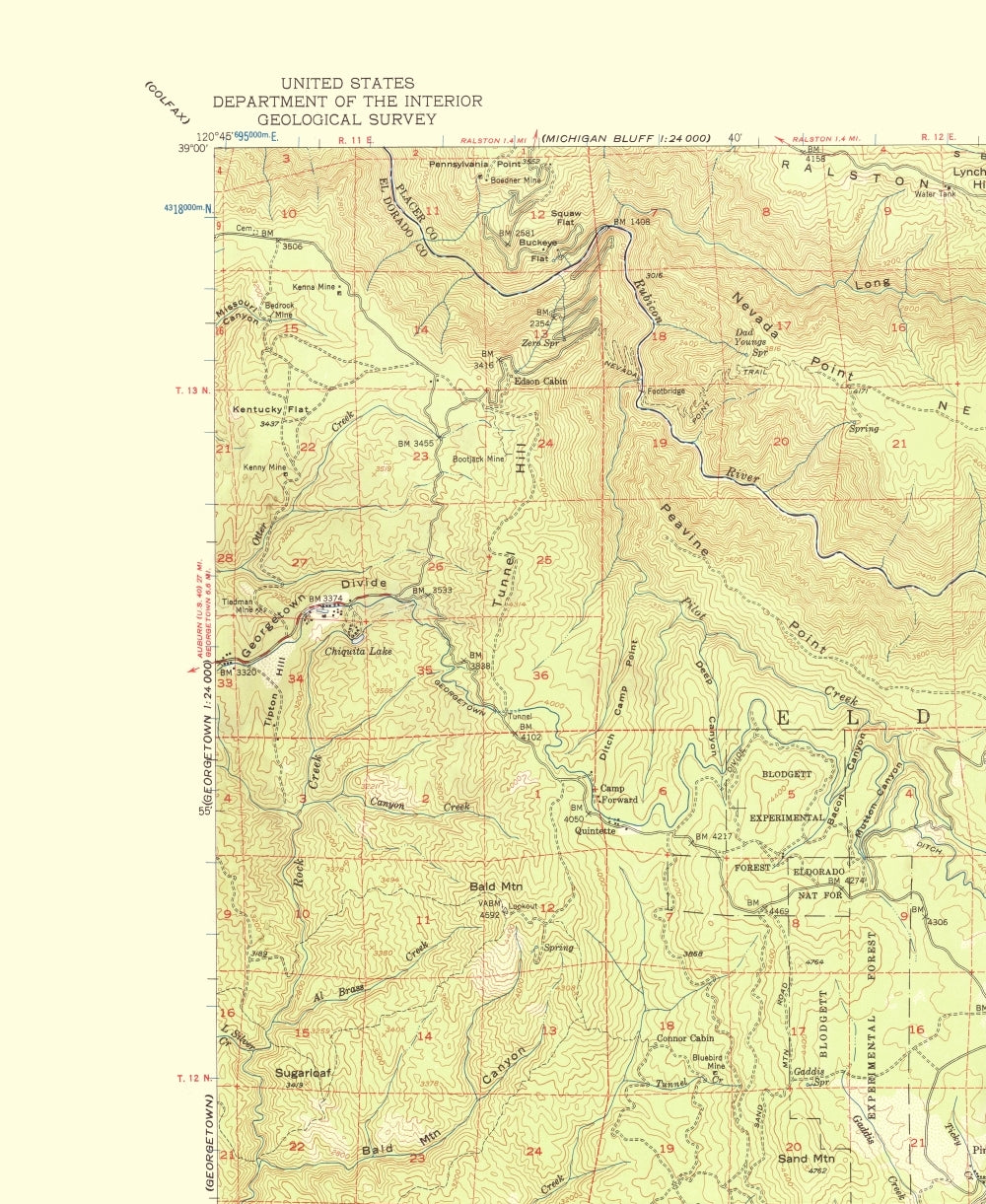 Topographical Map - Saddle Mountains California Quad - USGS 1956 - 23 x 28.09 - Vintage Wall Art